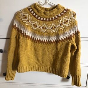 AE chunky fall mustard yellow sweater